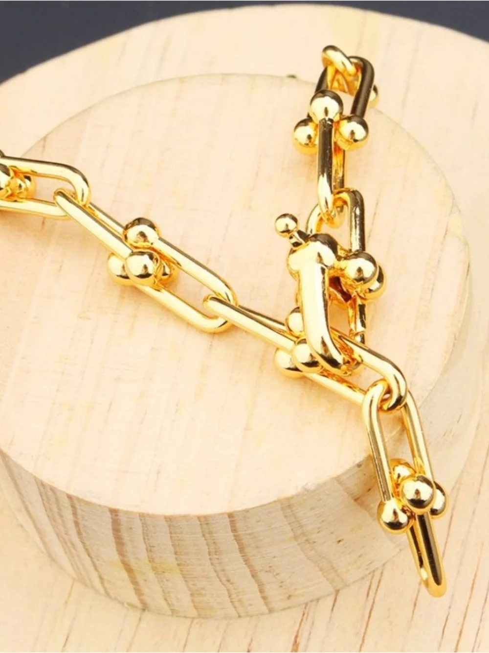 18k Yellow Gold Plated U-Links Bracelet